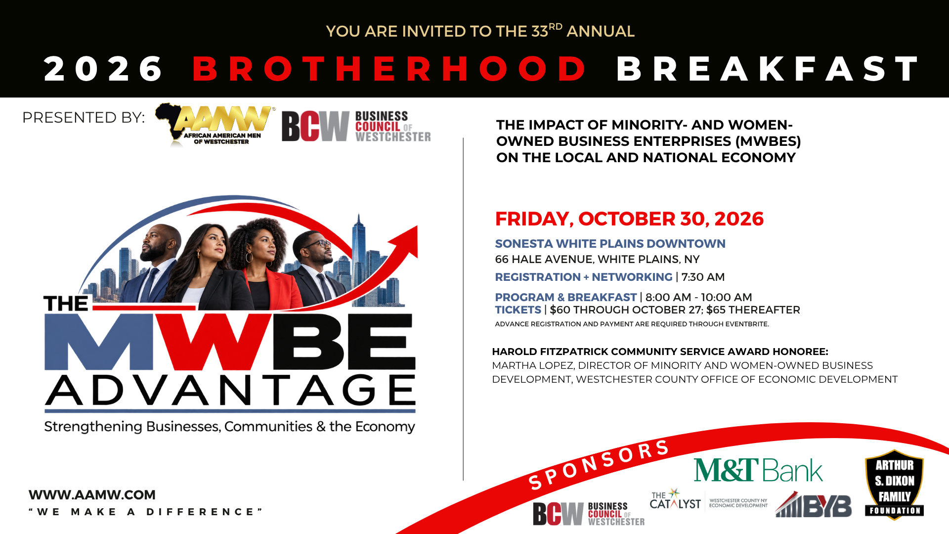 2026 AAMW Brotherhood Breakfast flyer